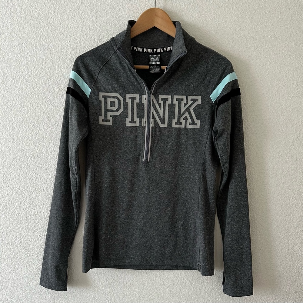 PINK Victoria's Secret Ultimate 1/2 Zip Pullover Long Sleeve Shirt Size Small
